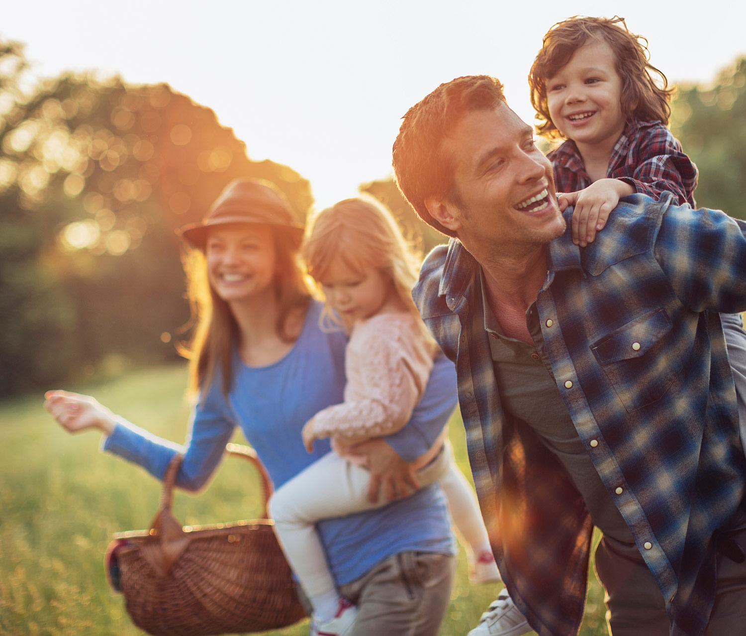 Family enjoying in park